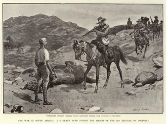 La guerra in Sudafrica, un atto valoroso durante la marcia della 21ª Brigata verso Hoopstad